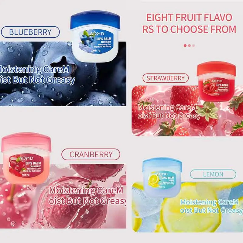 BIOAOUA 8pc Fruit Lip Balm Set – Moisturizing & Anti-Crack