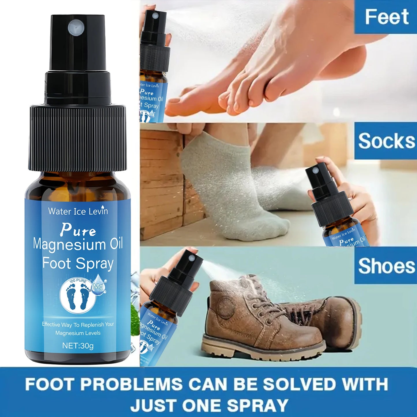 Magnesium Oil Foot Spray with Vitamin E | Moisturizing Foot Care
