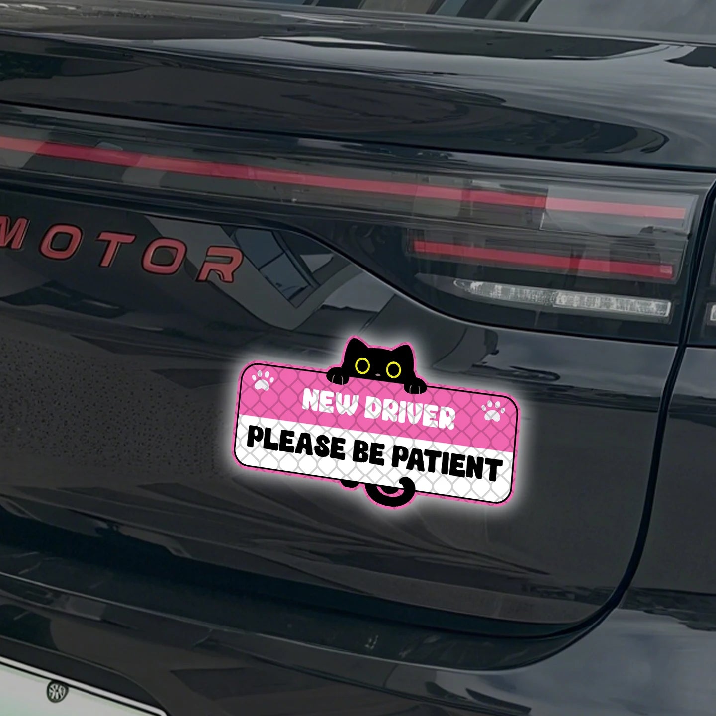 3-Pack Funny Cat New Driver Reflective Magnetic Car Signs
