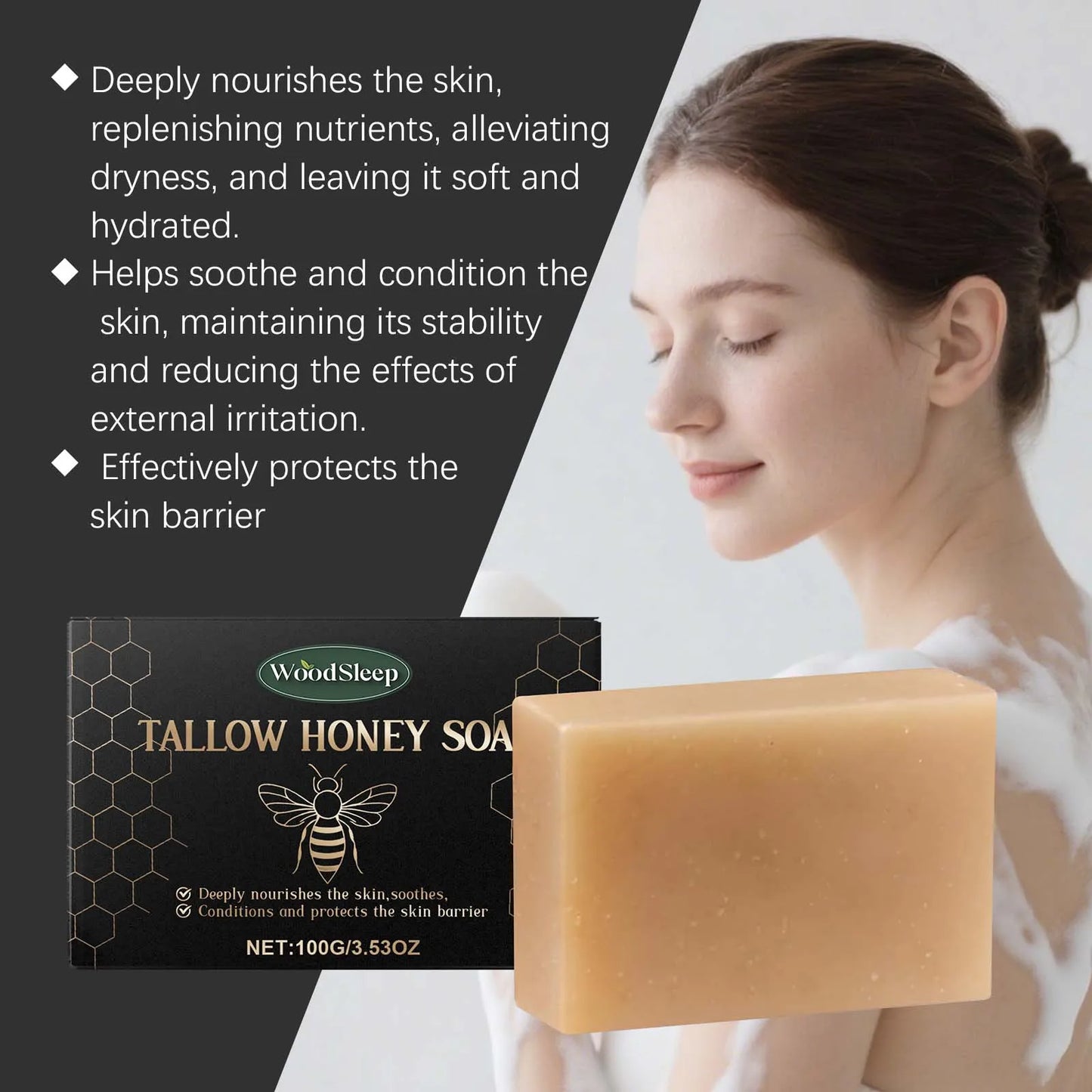 Tallow & Honey Soap Bar – Face & Body Moisturizing Cleanser Peaceful Pleasures Health and Wellness