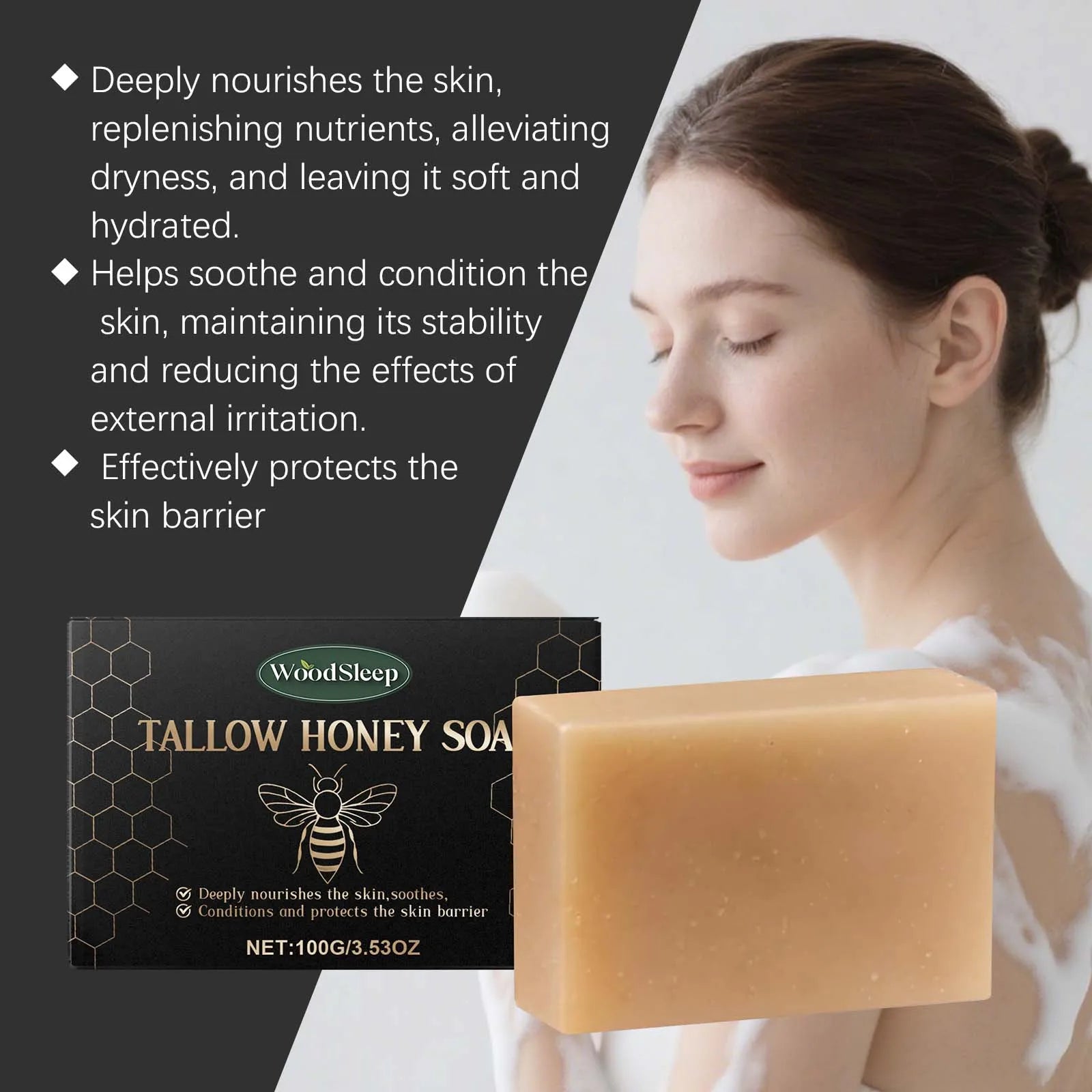 Tallow & Honey Soap Bar – Face & Body Moisturizing Cleanser Peaceful Pleasures Health and Wellness