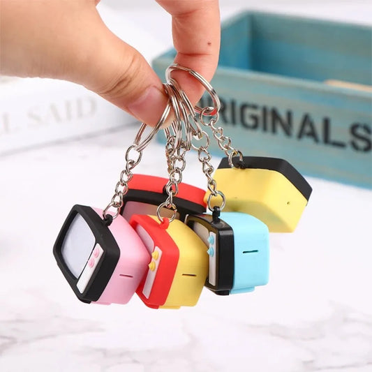 Retro TV Keychain – LED Light & Sound Miniature Pendant Novelty Keychain Oasis Select