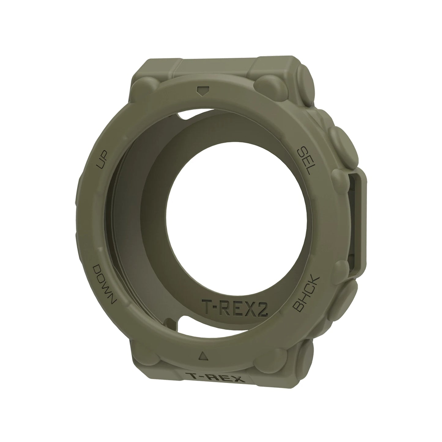 Silicone Bumper Case Cover for Amazfit T-Rex 2 Smartwatch Peaceful Pleasures Health and Wellness green