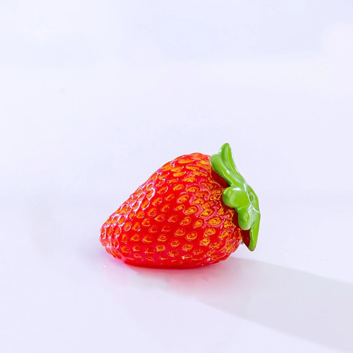 Miniature Resin Fruit Figurines – Litchi & Strawberry Desk Decor