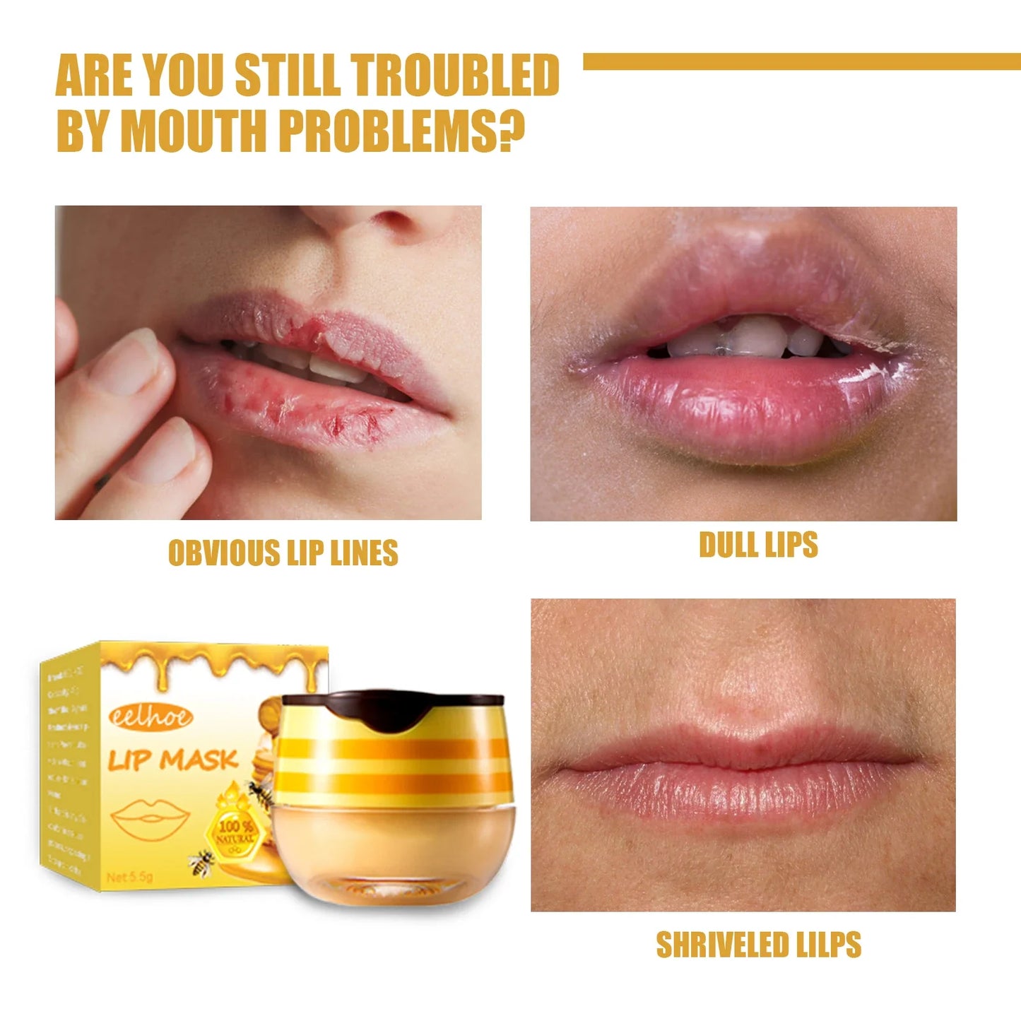Eelhoe Honey Lip Mask – Moisturizing & Exfoliating Lip Care
