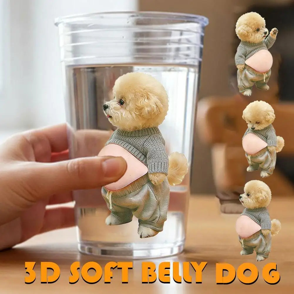 Shiba Inu 3D Silicone Stress Relief Stickers – Cute Dog Decor 3-Pack
