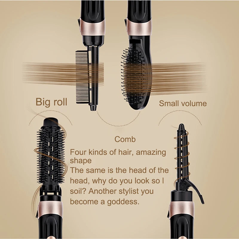 Electric Hair Dryer Blow Dryer Comb Rotating Hot Air Brush Hairdryer Hair Blower Brush 4 in 1 Hotel Household Salon Professional Peaceful Pleasures Health and Wellness
