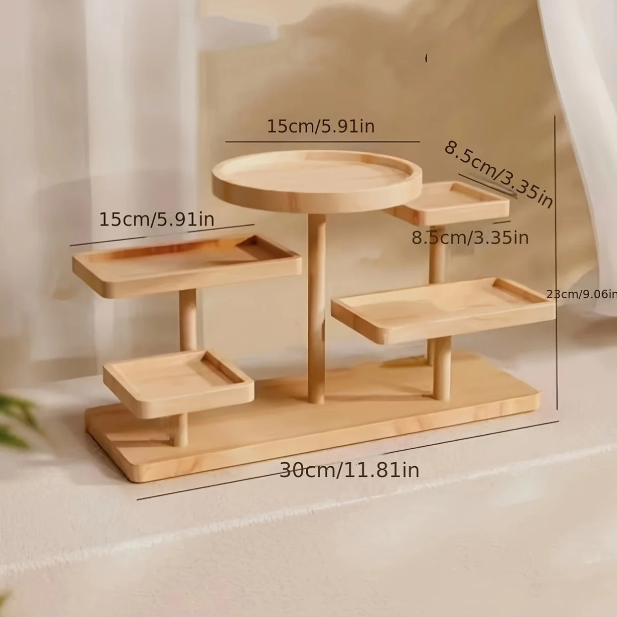 Wooden Multi-Layer Jewelry & Bead Display Storage Rack