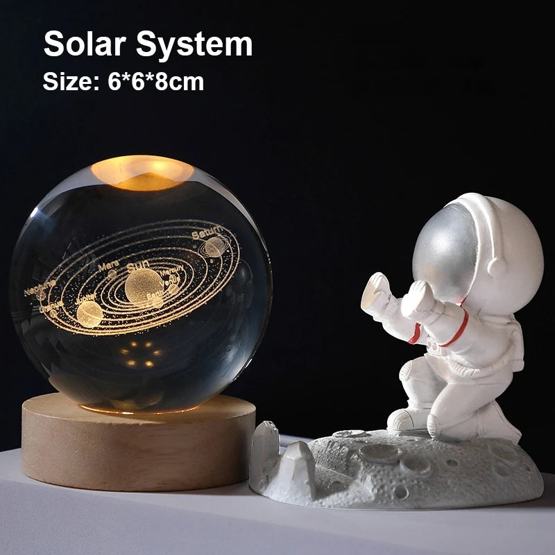 LED Night Light Milky Way Galaxy Solar System Crystal Ball Children Night Lamp Bedroom Ambient Light Creative Gift Night Light Peaceful Pleasures Health and Wellness