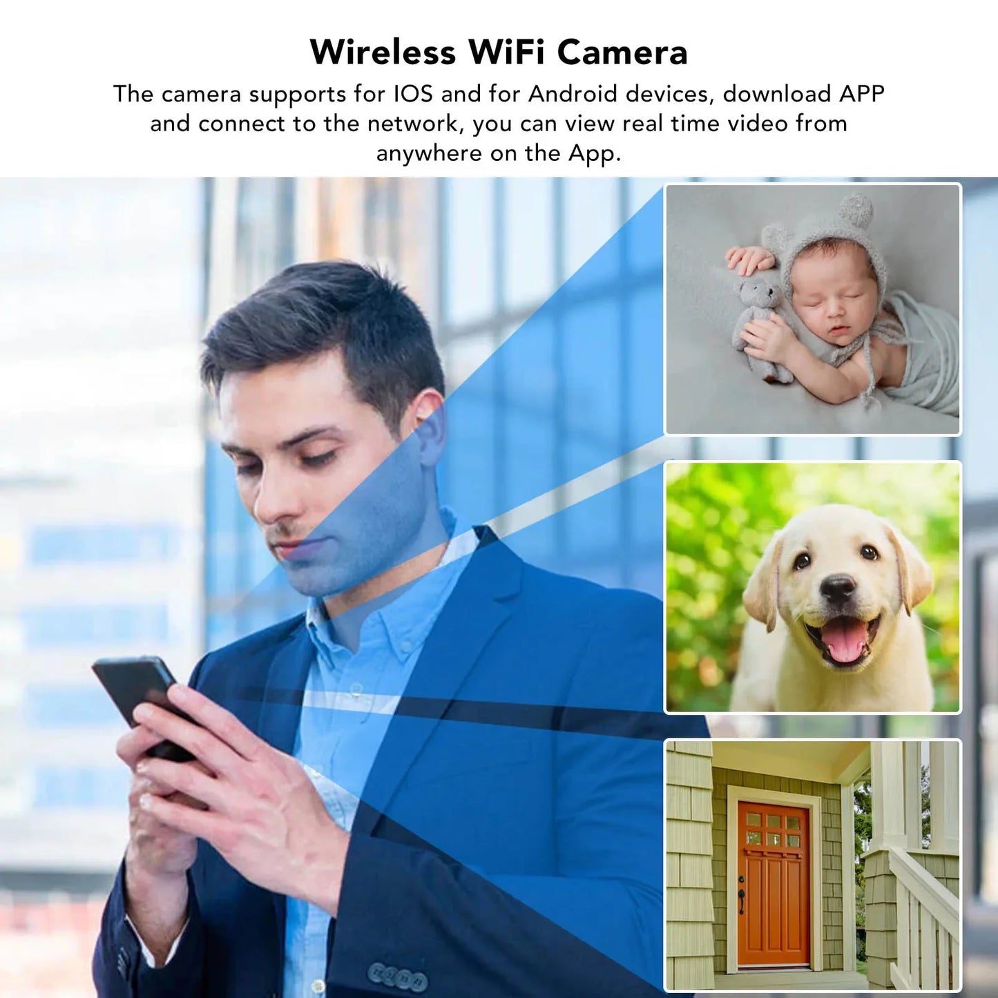 Surveillance System Wireless Wifi Camera 120 Wide Angle 720P Mini