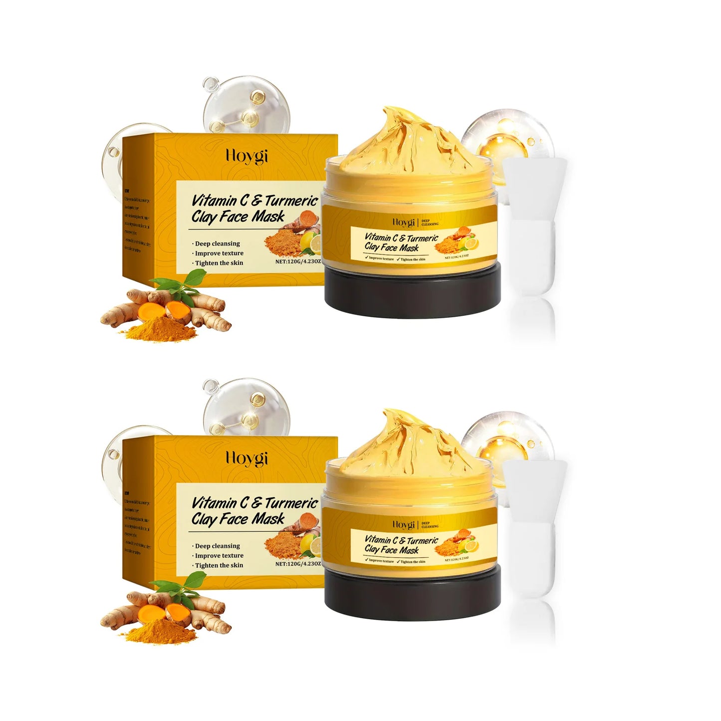 Vitamin C Turmeric Clay Mask – Pore Cleanse & Dark Spots