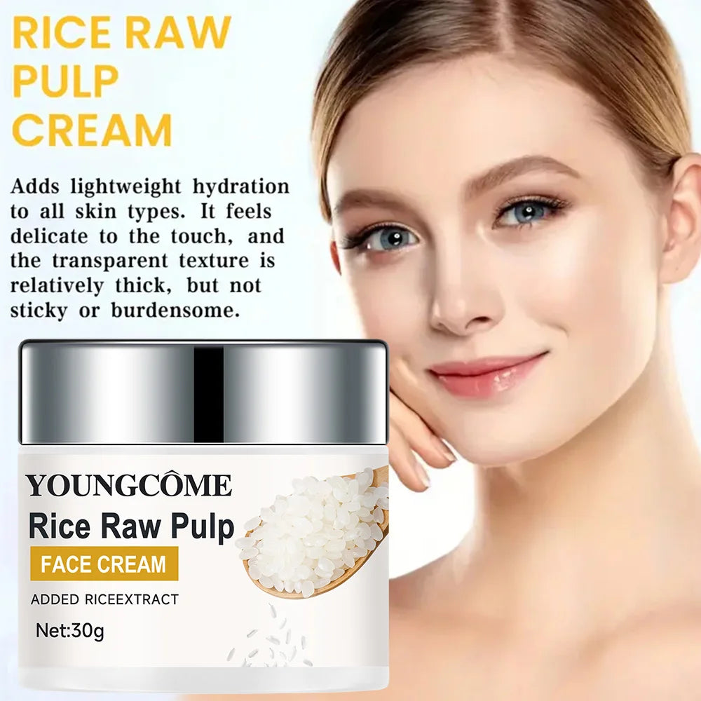 Rice Cream Promotes Elasticity Radiance MoisturizesNouriTheshes LocksMoisture Anti Aging Face Lifting Nourishing Repair Collagen Peaceful Pleasures Health and Wellness
