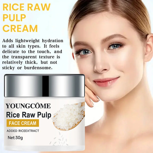 Rice Cream Promotes Elasticity Radiance MoisturizesNouriTheshes LocksMoisture Anti Aging Face Lifting Nourishing Repair Collagen Peaceful Pleasures Health and Wellness