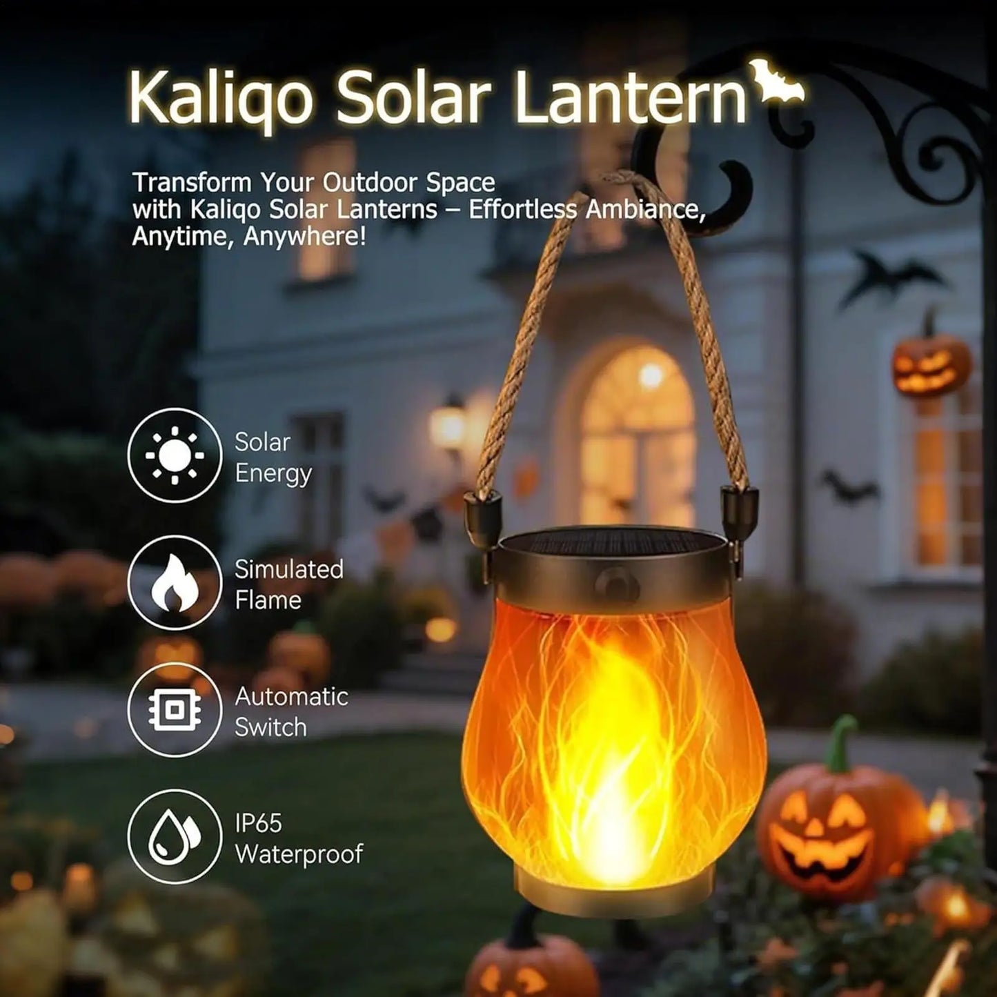 Solar Flame Hanging Lantern | USB Rechargeable Outdoor Light Solar Hanging Lantern Peaceful Pleasures Health and Wellness