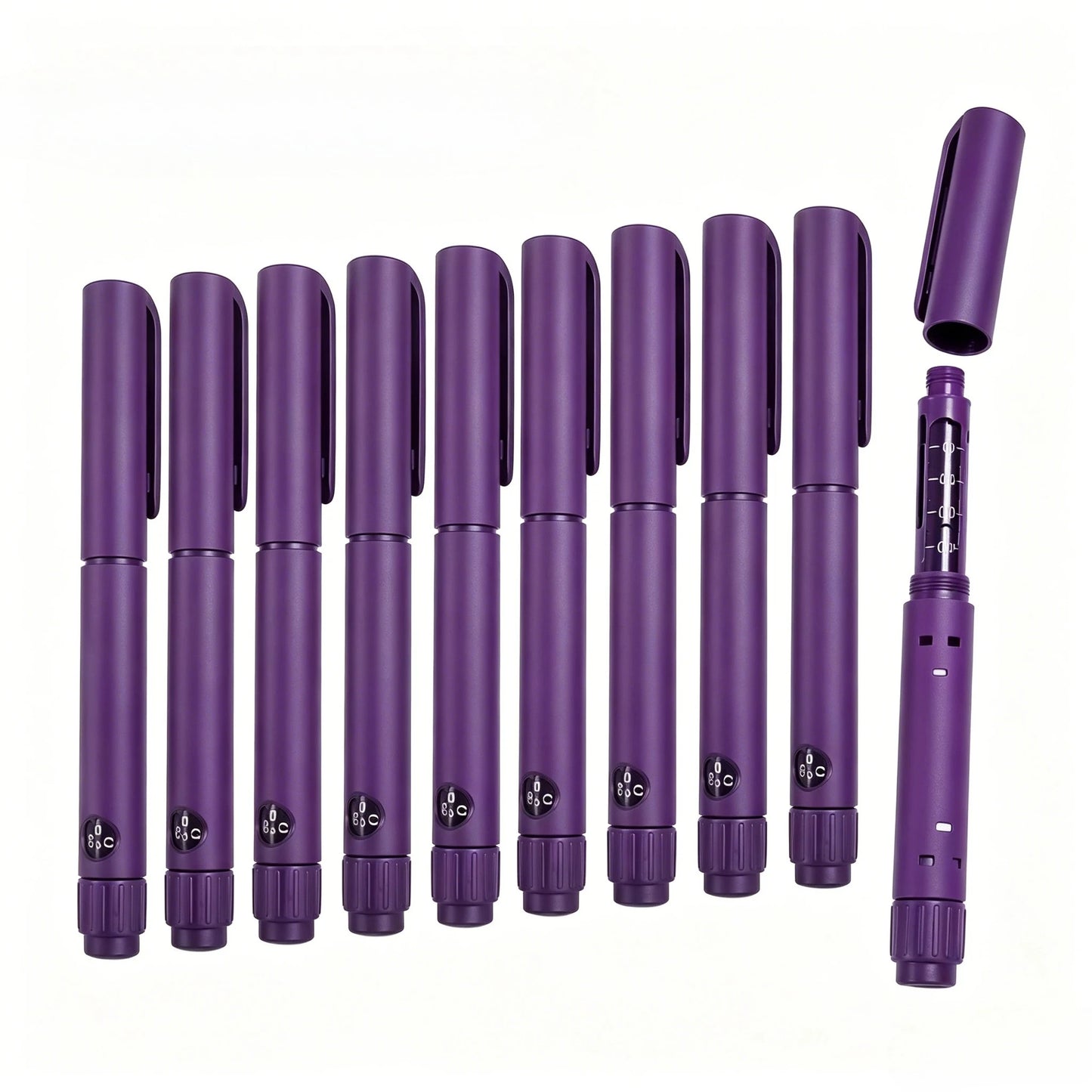 5/10PCS Rotary Push Disposable Sterile Insulin Injection Pens Adjustable Growth Hormone Dosage 60U Magic Beauty Injection Pen Peaceful Pleasures Health and Wellness 10 pens Purple