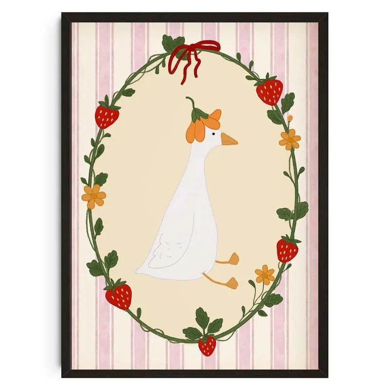 Animals Poster Prints Nordic Floral Bunnies Nursery Cool Bear Goose Wall Art Whimsical Rabbit Print for Kids Room Playroom Decor Peaceful Pleasures Health and Wellness 22 50x70cm Unframed
