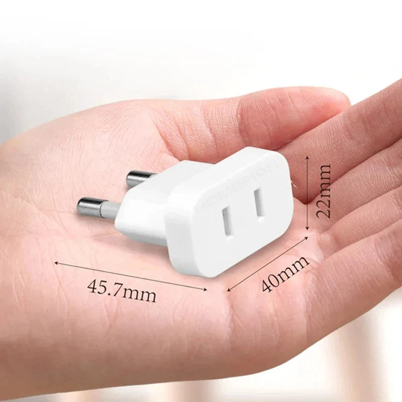 1 Pcs 4.8mm Power Plug Adapter US To EU Euro Europe Plug Power Plug Converter Travel Adapter Power Converter Outlet Peaceful Pleasures Health and Wellness