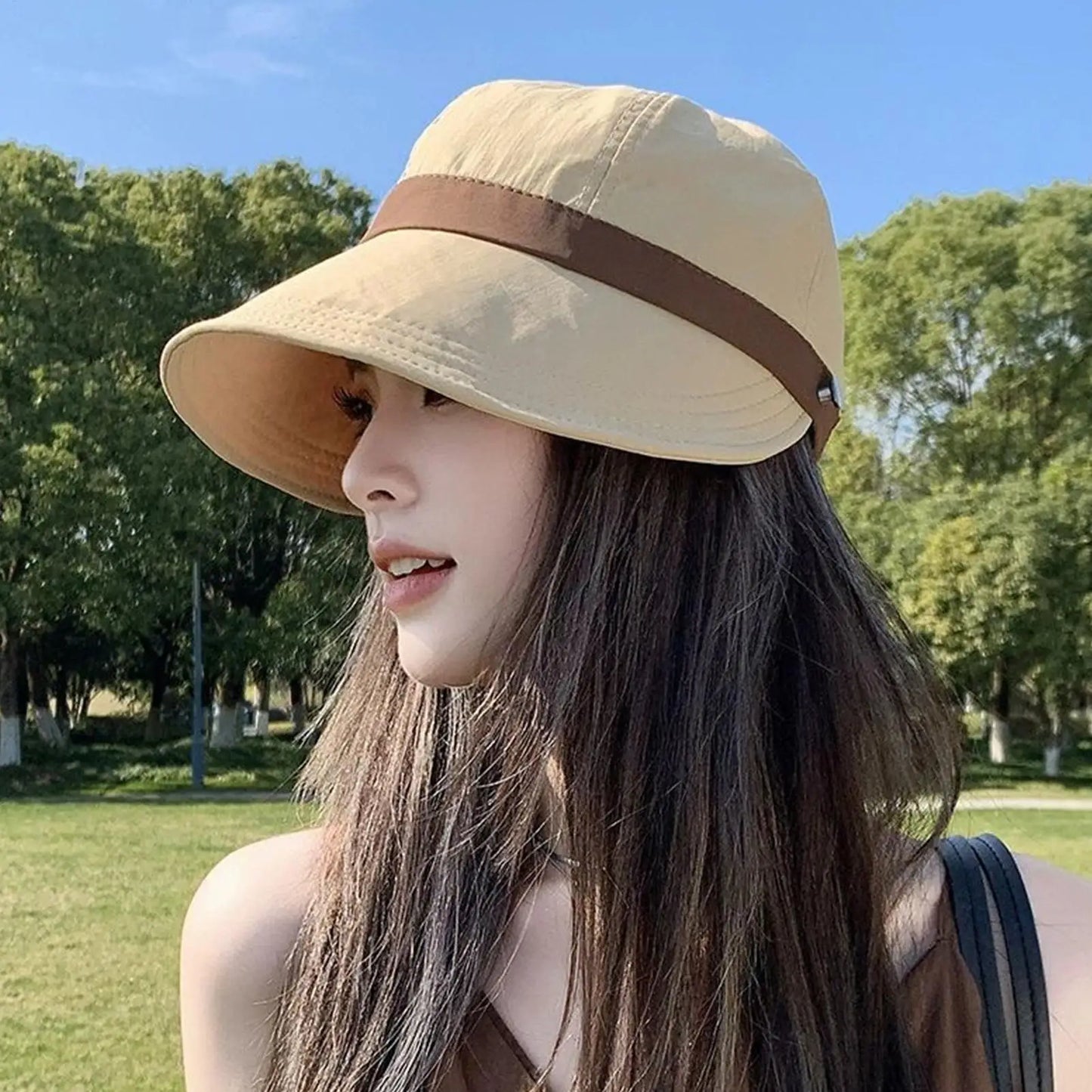 Wide Brim UV Sun Hat for Women – Adjustable Summer Visor Cap
