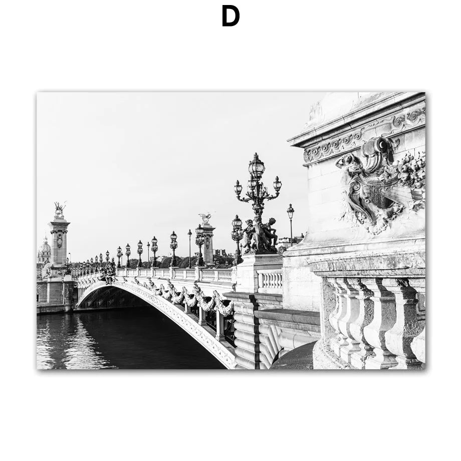 Vintage Car Canvas Wall Art | Nordic Black & White Paris Print