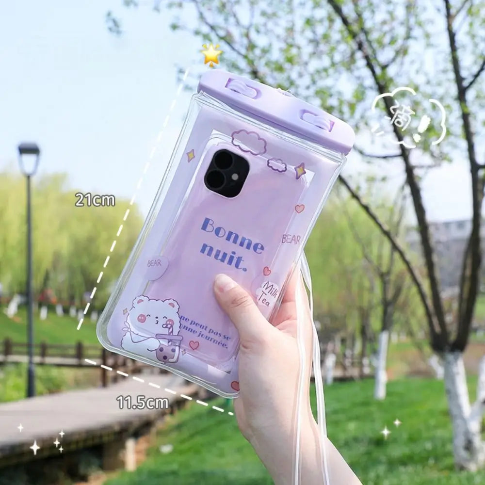 Waterproof Cartoon Rabbit Phone Bag with Lanyard | PVC Pouch