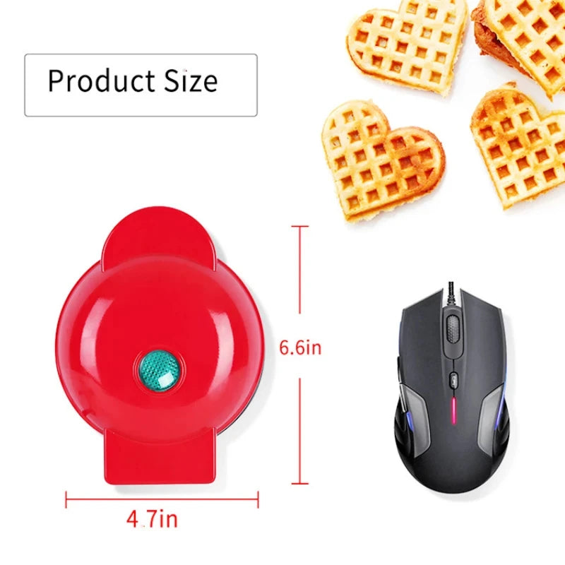 Mini Waffle Maker Bubble Egg Cake Oven Breakfast Love Heart Small Waffle Maker Cooking Appliance for Children's Birthday Parties Peaceful Pleasures Health and Wellness