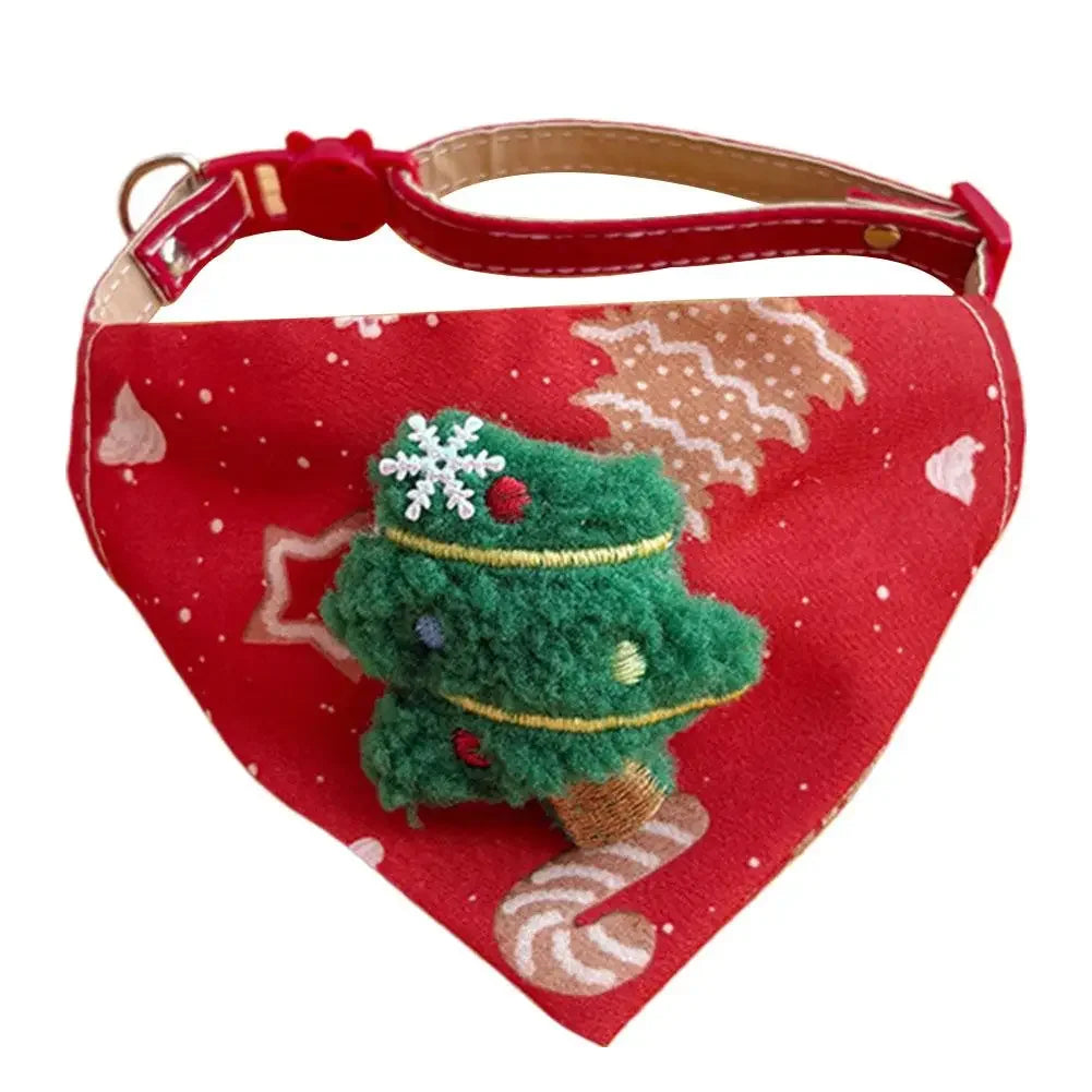 Adjustable Christmas Scarf For Dog Cat Saliva Towel Fashionable Neck Scarf Ring Triangle Bib Neckerchief Pet Supplies Peaceful Pleasures Health and Wellness 02