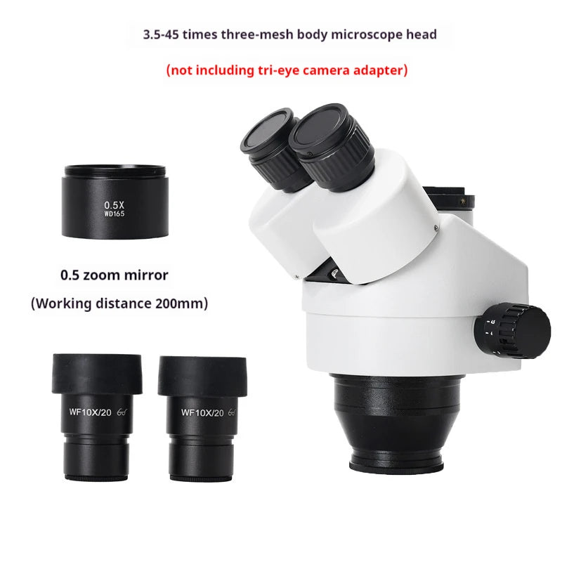7-45X White Three Eye Binocular Microscope Lens Head Continuously Variable Magnification Peaceful Pleasures Health and Wellness 4