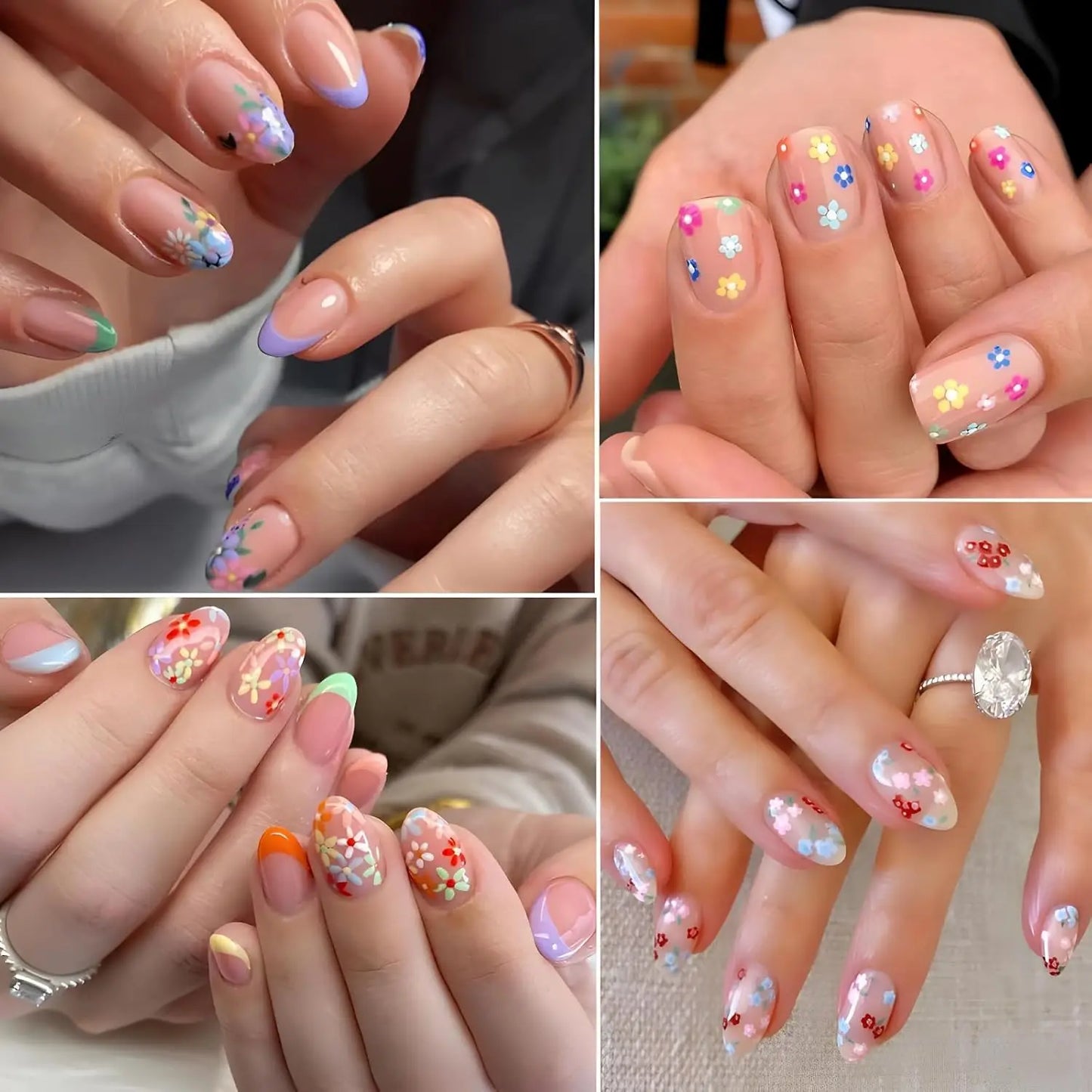 30-Sheet 3D Nail Art Stickers | Daisy Floral & Heart Decals DIY