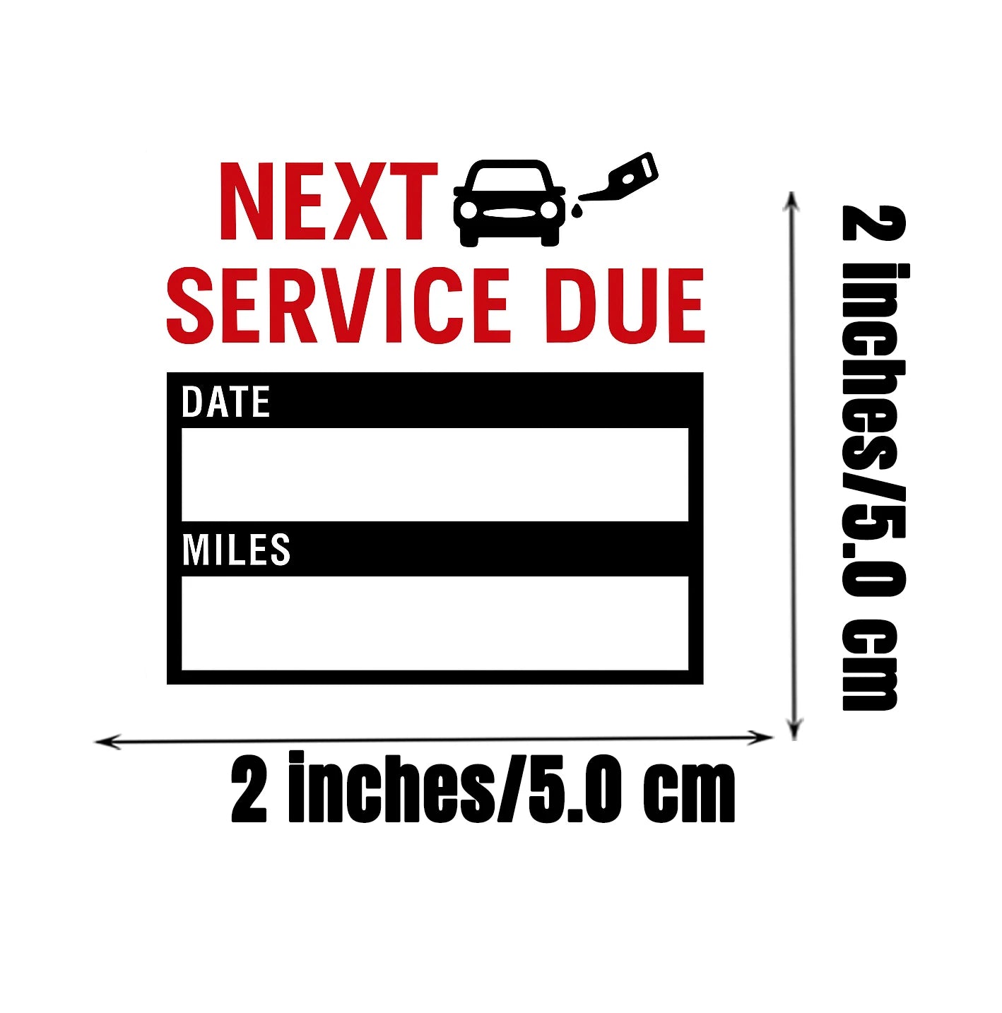 Car Service Due Reminder Stickers – 2x2" Vinyl Decals, 12 Pack