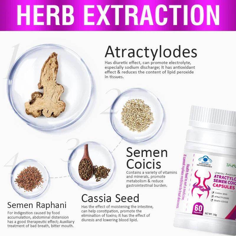 Cassia & Coix Seed Herbal Wellness Pills – 60 Vegan Capsules