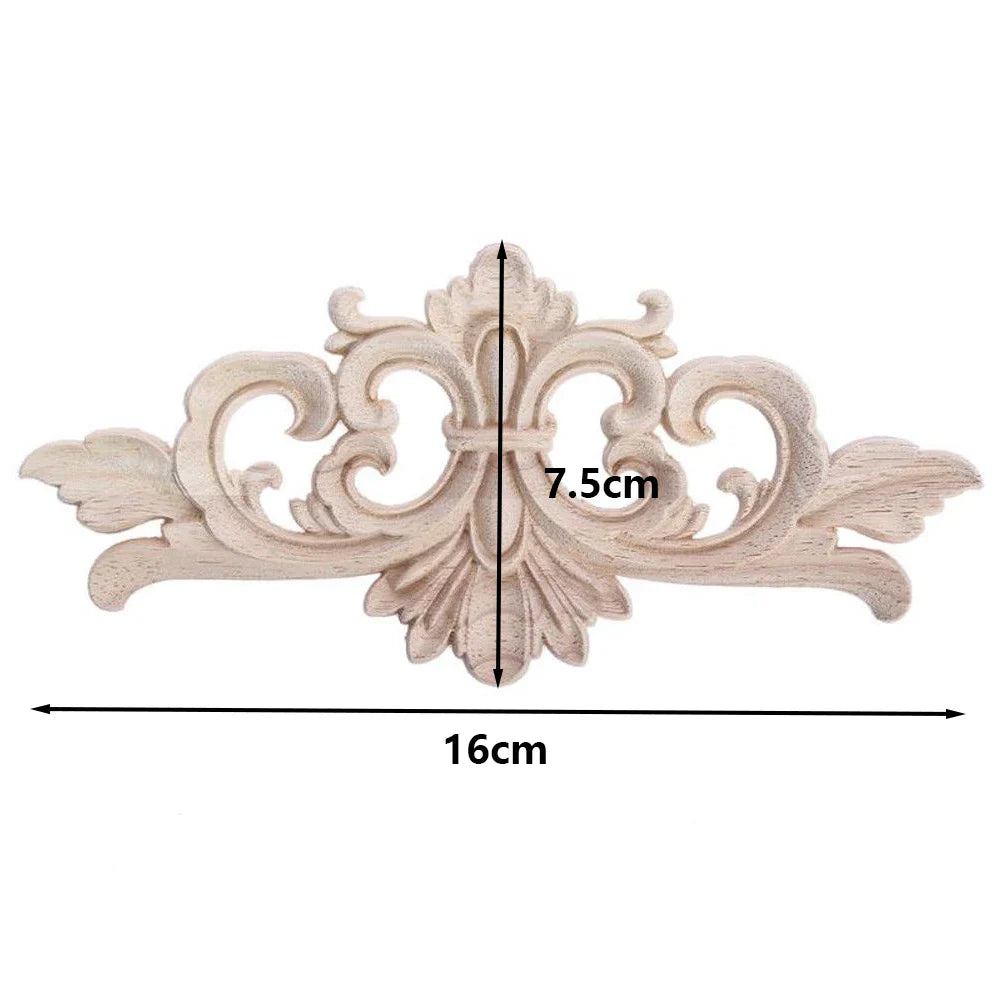 Wood Carved Floral Applique Onlay – Furniture & Door Decor