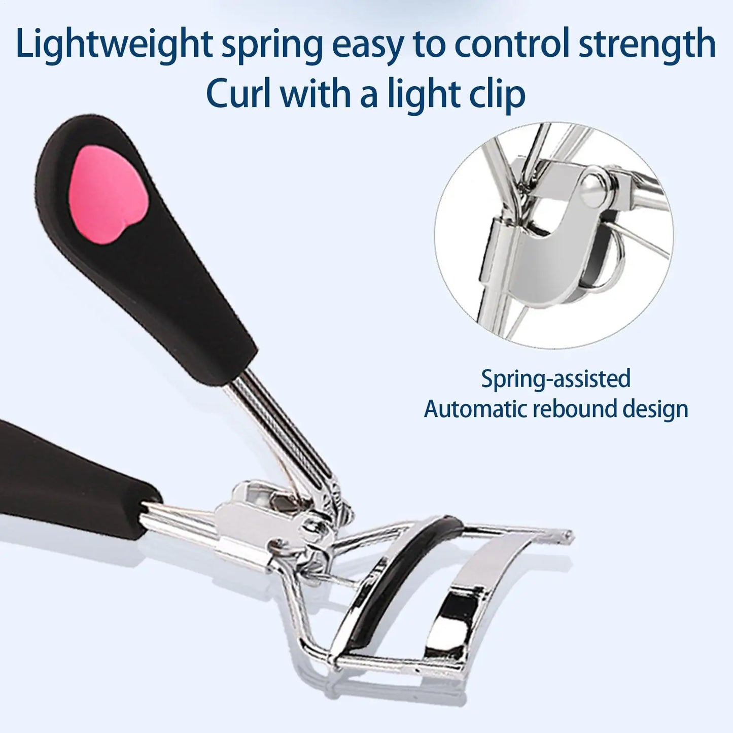 Heart Shape Handle Eyelash Curler with Replacement Pads