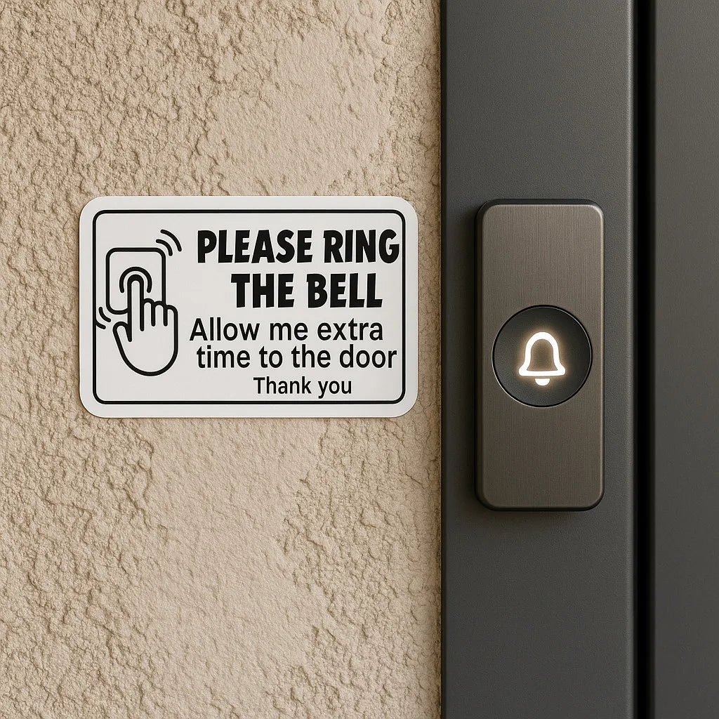 2PCs 1.5 inch x 3 inch Please Ring The Bell Self-adhesive Stickers Sign Peaceful Pleasures Health and Wellness