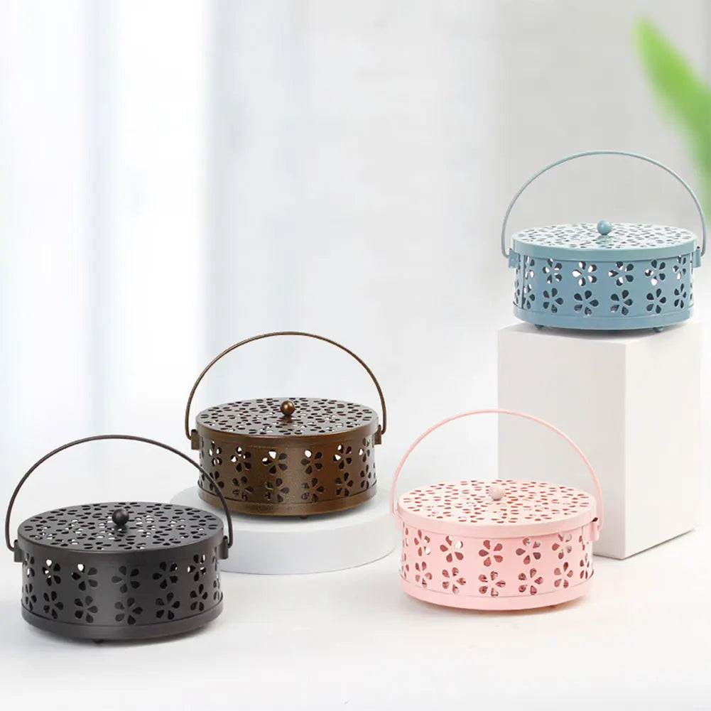 Portable Metal Mosquito Coil Holder with Handle – Outdoor Incense Burner Peaceful Pleasures Health and Wellness