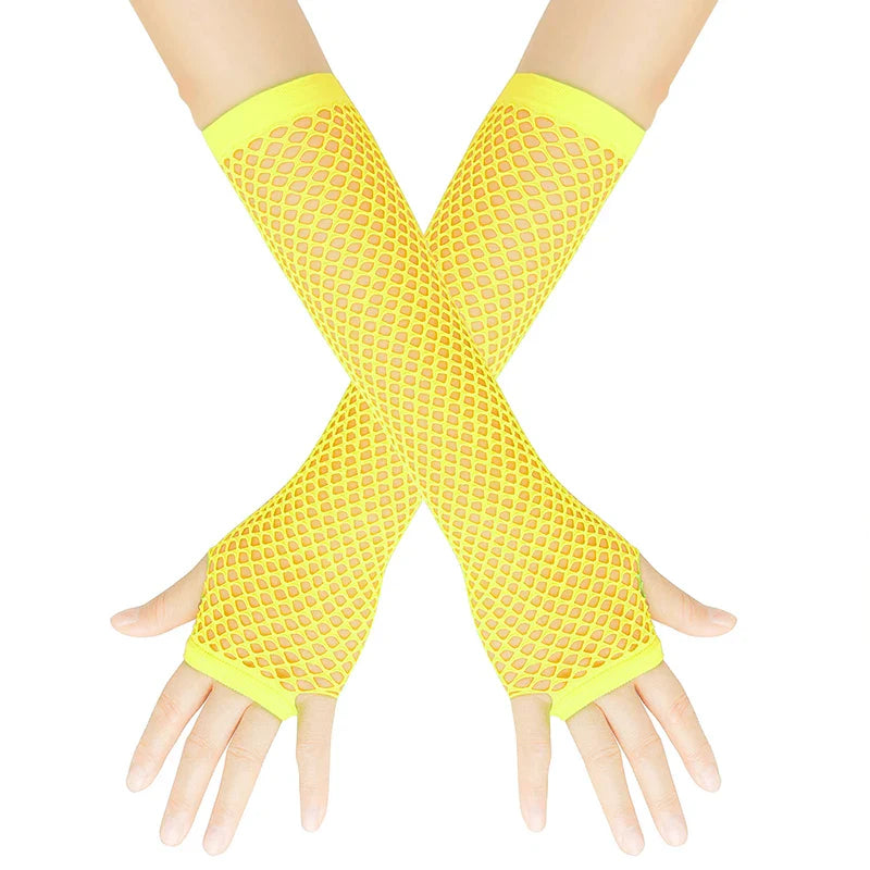 Women's Long Fingerless Fishnet Gloves | Punk Rock Arm Warmers