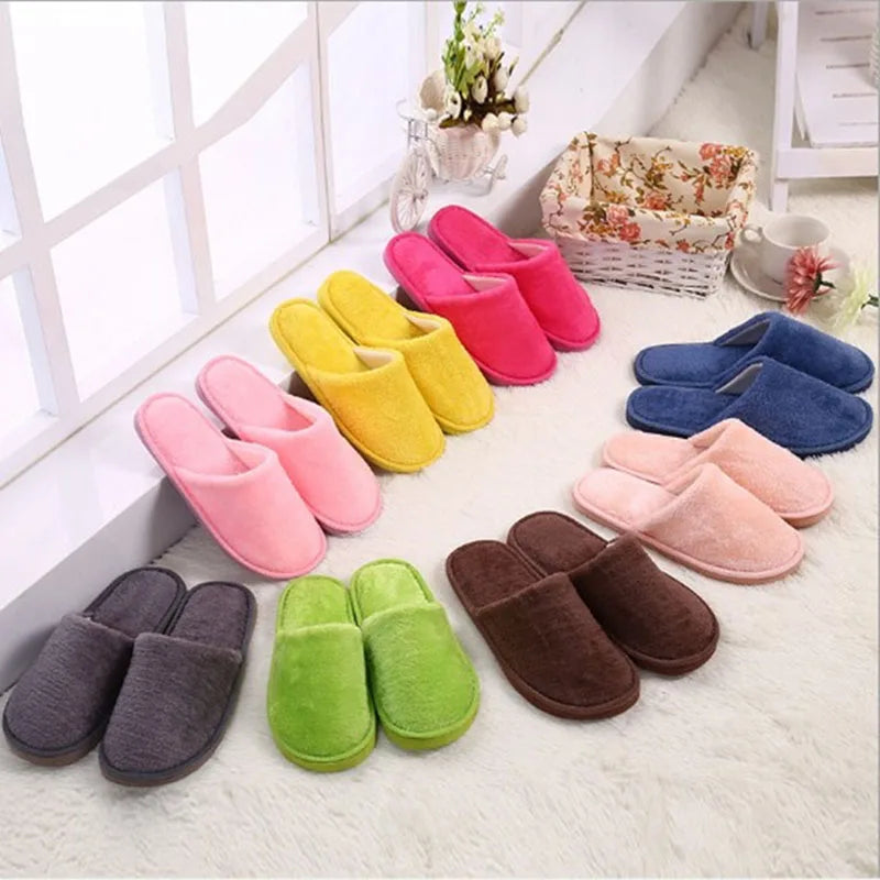 Men's Warm Plush Indoor Slippers – Soft EVA House Slides