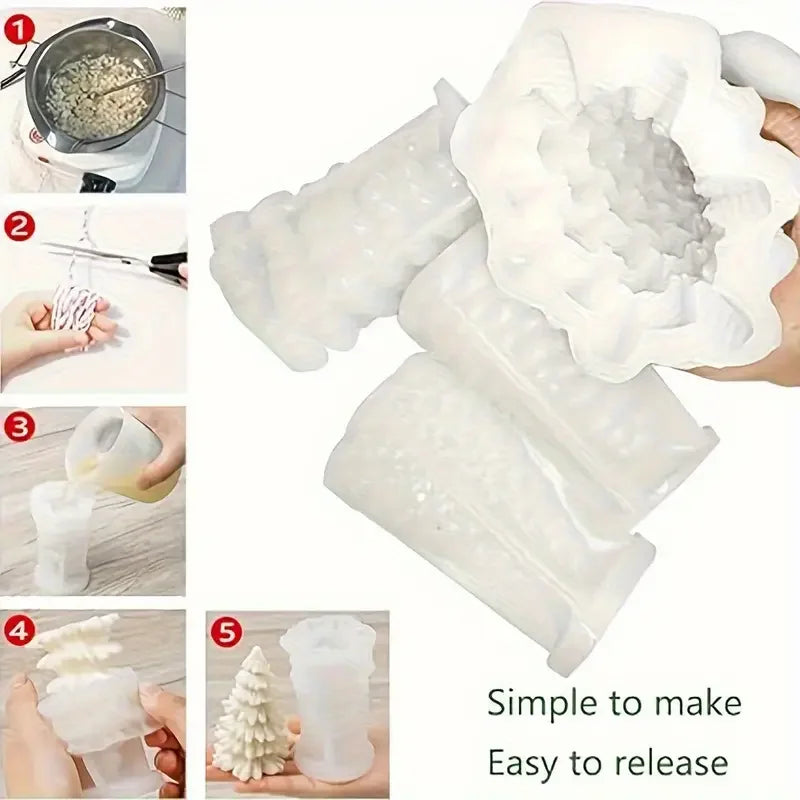 3D Christmas Tree Silicone Mold – Resin, Candle & Soap