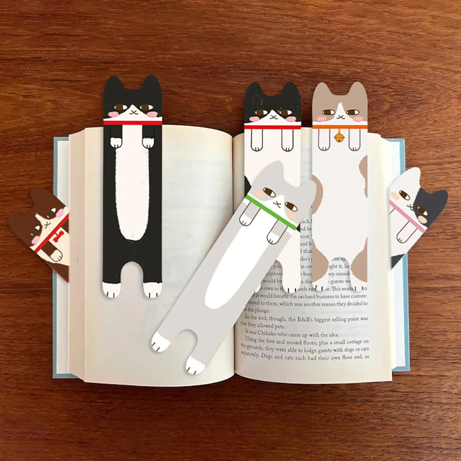 Bview Art Kawaii Cartoon Cat Bookmarks Feline Design Journaling