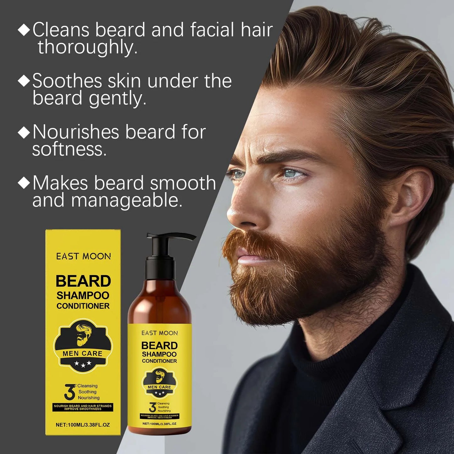 East Moon 2-in-1 Beard Shampoo & Conditioner for Men 100ml