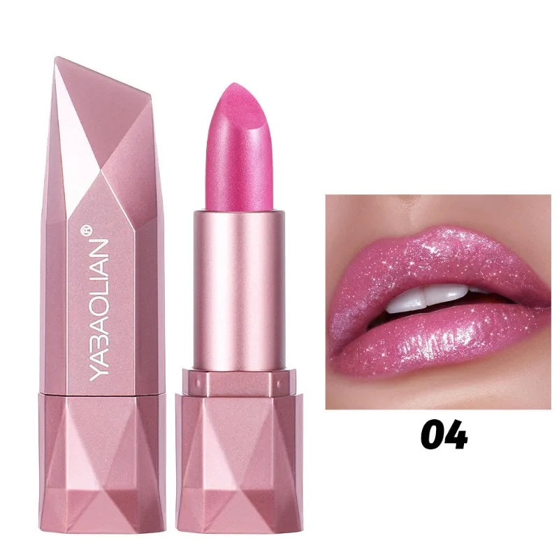 Diamond Shine Pearlescent Glitter Lipstick – High Gloss & Hydrating