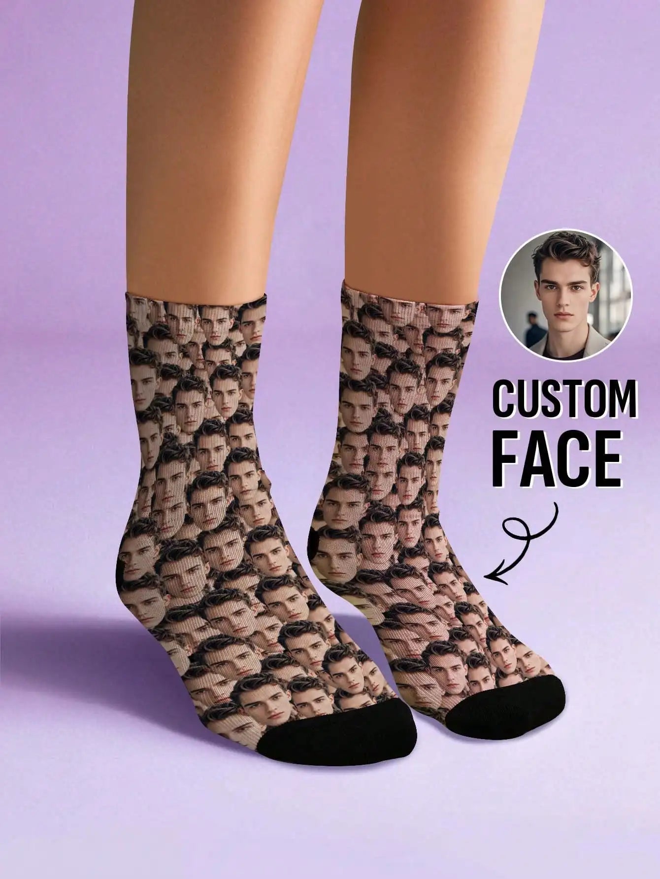 Custom Face Socks Personalized Photo Socks Funny Gift for Men Women Couples Friends Unique Custom Printed Socks Peaceful Pleasures Health and Wellness Multiple colors L