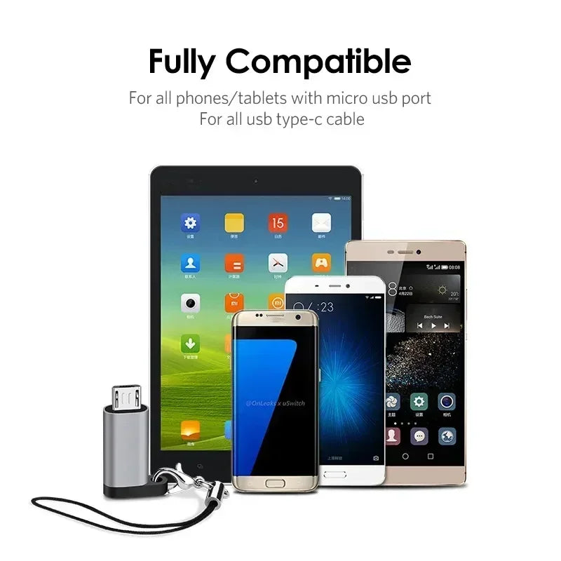 Micro USB to Type-C & Mini USB Female Plug Adapter