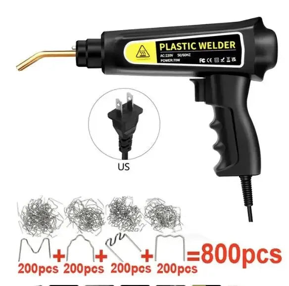 New Heat Gun Plastic Welding Machine Bumper Soldering Iron Staples Bumper Repair Car Tools Kit HOT Stapler Plastic Welder Peaceful Pleasures Health and Wellness 110V with 800Pcs