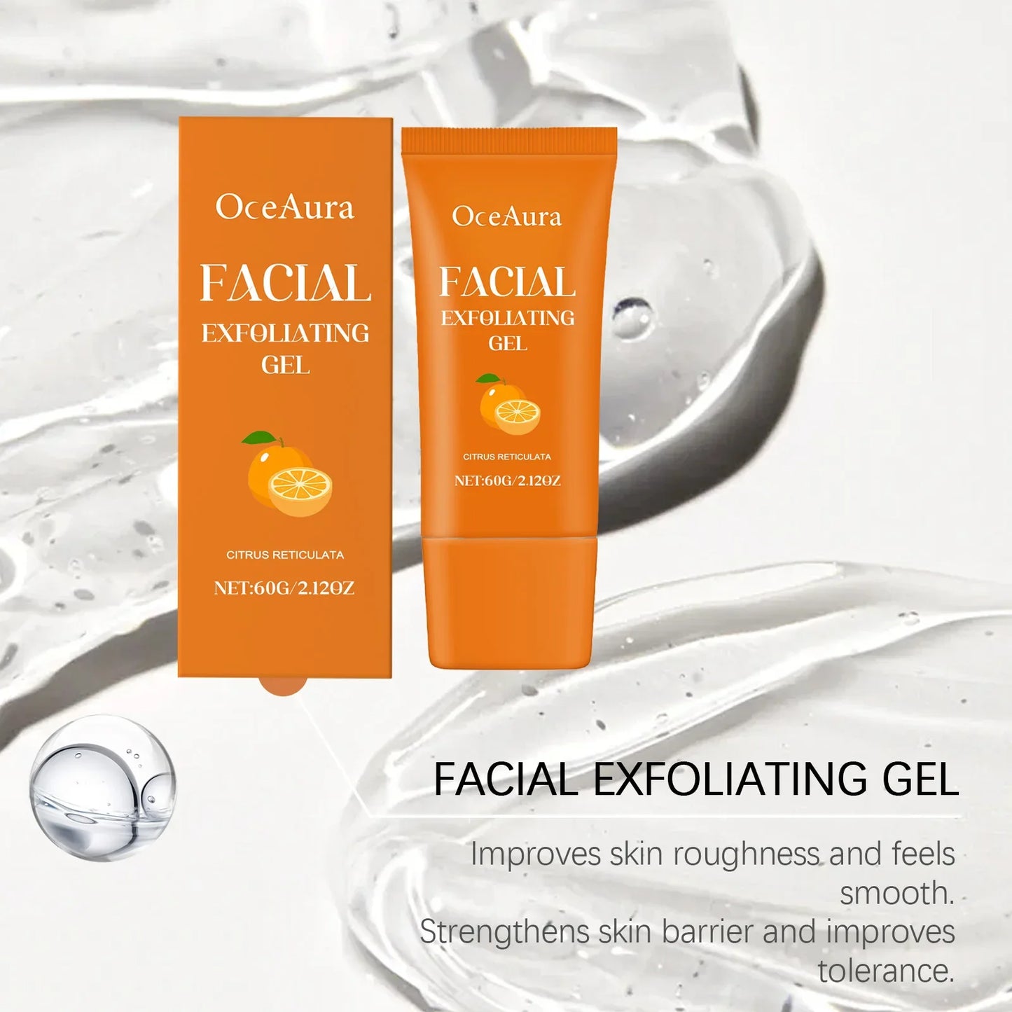 OceAura Orange Exfoliating Gel – Face & Body Scrub Cream 60g