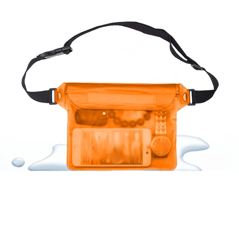 Phone Waterproof Bag Sealing Drift Diving Waist Pack Skiing Beach Boat Sport Swimming Underwater Case Cover Shoulder Bags Peaceful Pleasures Health and Wellness Orange