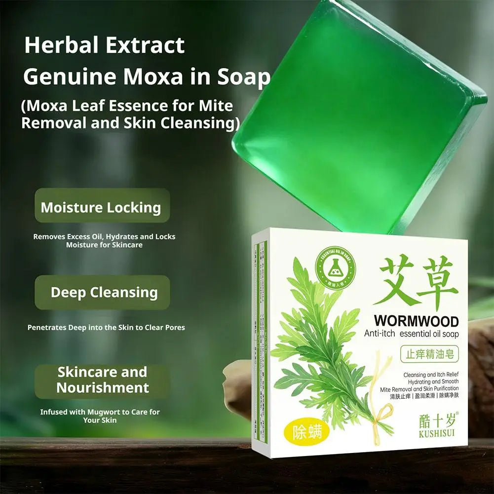 Wormwood herb essential oil soap, natural organic wormwood extract essence, facial cleansing soap, brighten skin color, nourish Peaceful Pleasures Health and Wellness