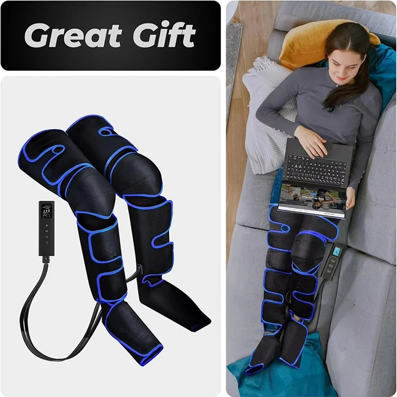 Air Compression Leg Massager | 6 Modes, Heat & 3 Intensities