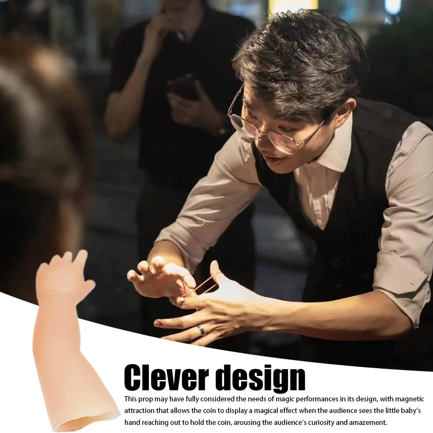 Coin Disappearing Magic Trick Prop – Silicone Mini Hand