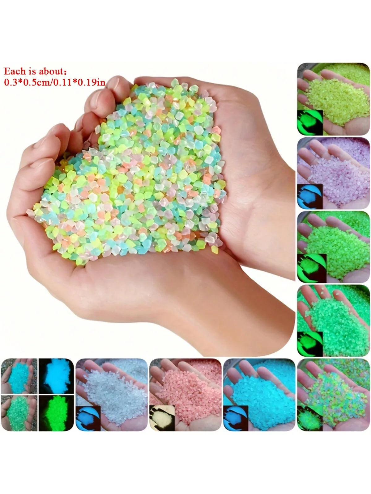Glow in the Dark Multicolor Gravel Stones | Aquarium & Garden