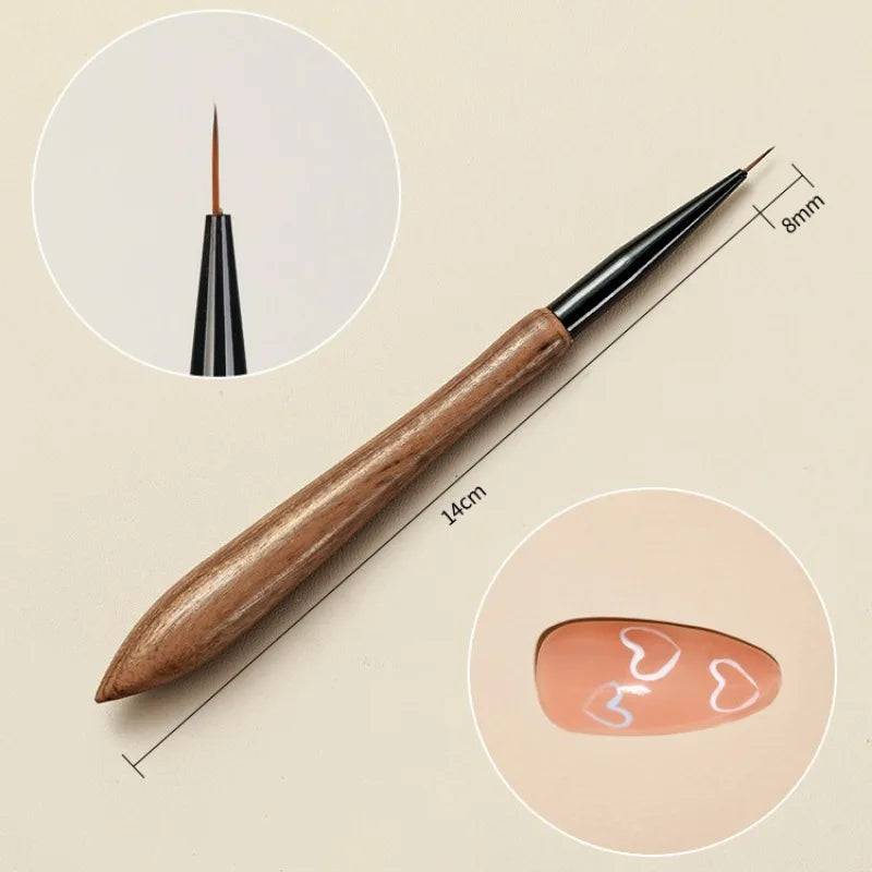 Sandalwood Nail Art Liner Brush – UV Gel Stripe & Detail Pen